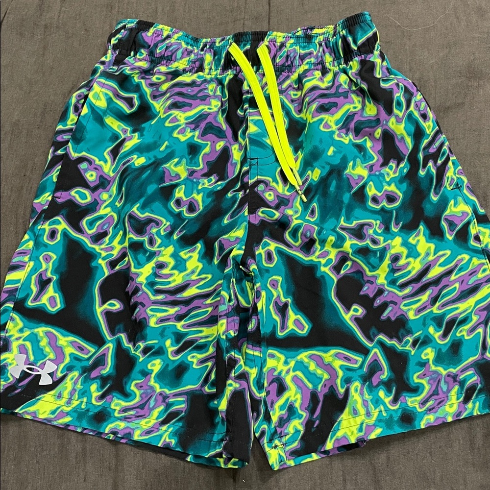 Vibrant Patterned swim shorts but also used as Athletic Shorts